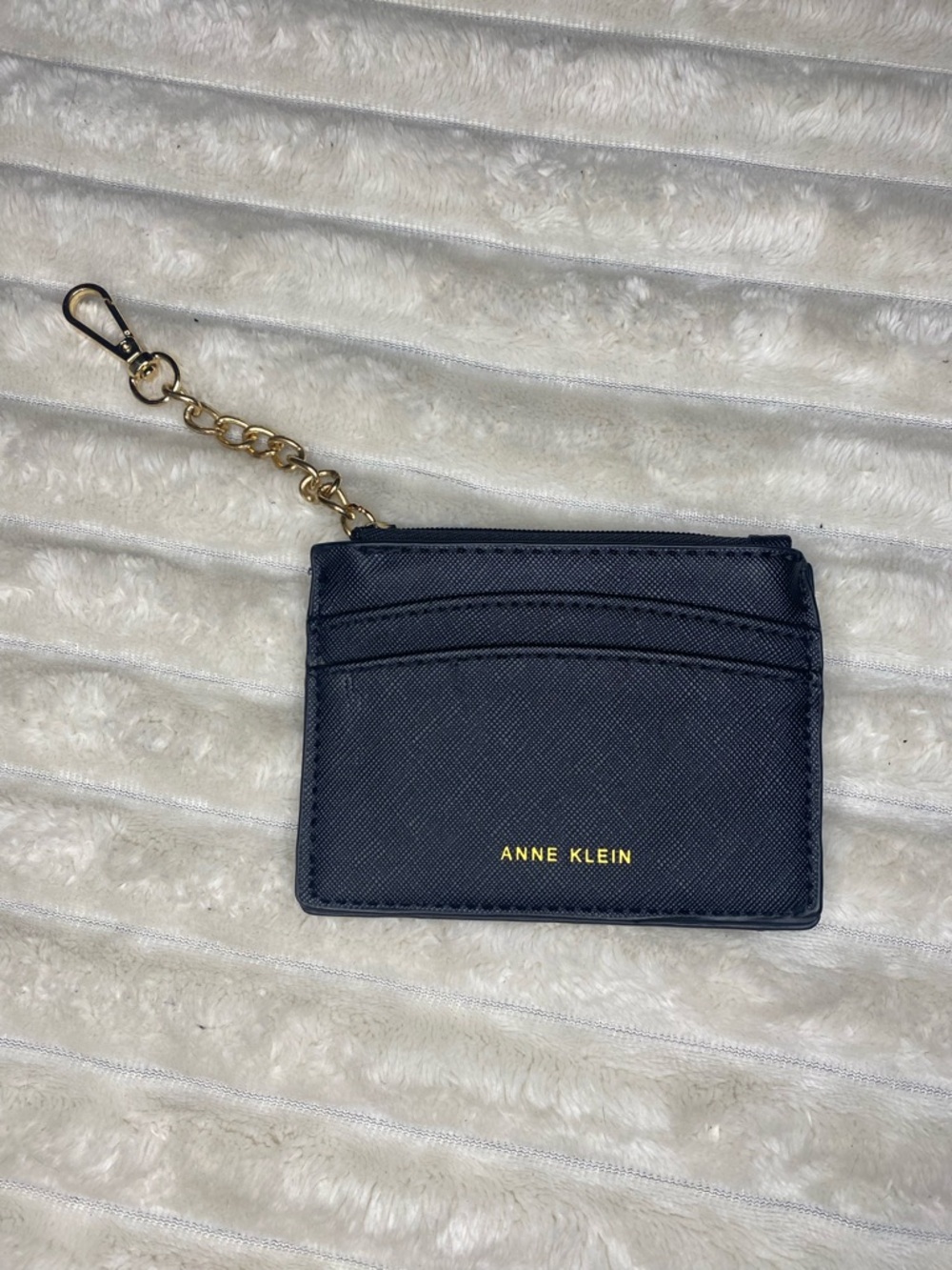 Anne Klein Navy Cardholder with Gold Chain